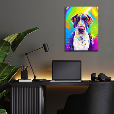 Art mural en verre épique «Pop Art German Shorthaired Pointer» par Furbaby Affiliates