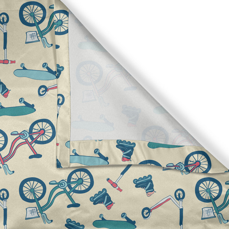 Rideau décoratif à œillets à 2 panneaux East Urban Home Sport, 50 po x 84 po, bleu corail / beige, L 50 po x L 108 po