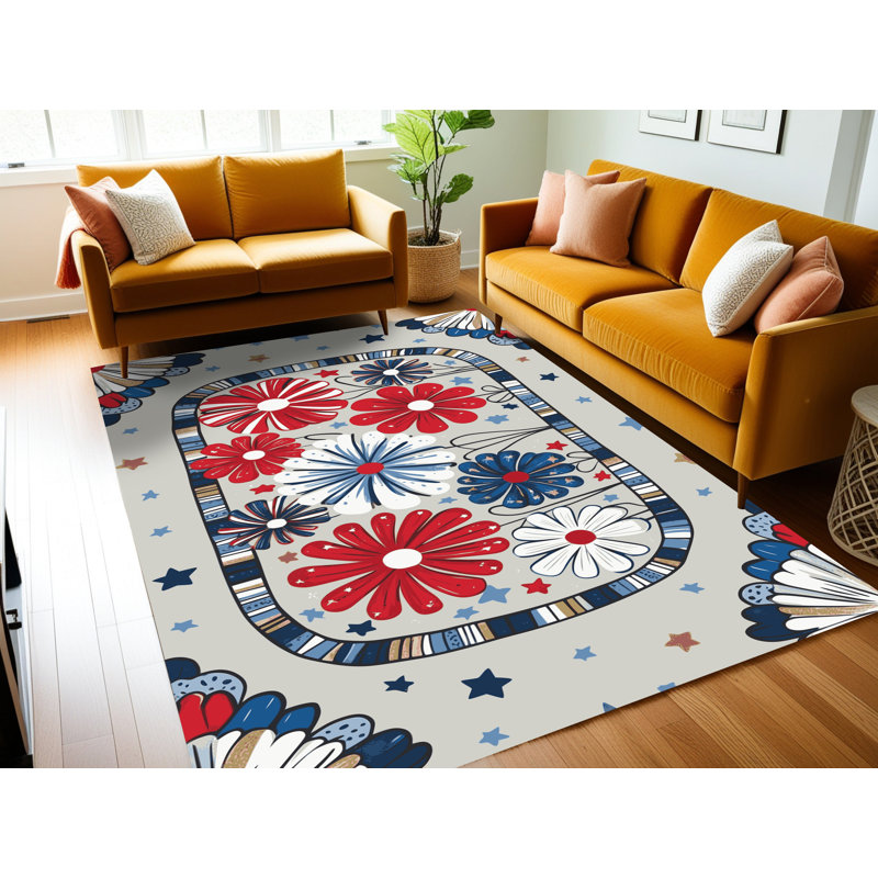 Tapis de fête d'été The Holiday Aisle®, Tapis de couloir 2 pi x 4 pi