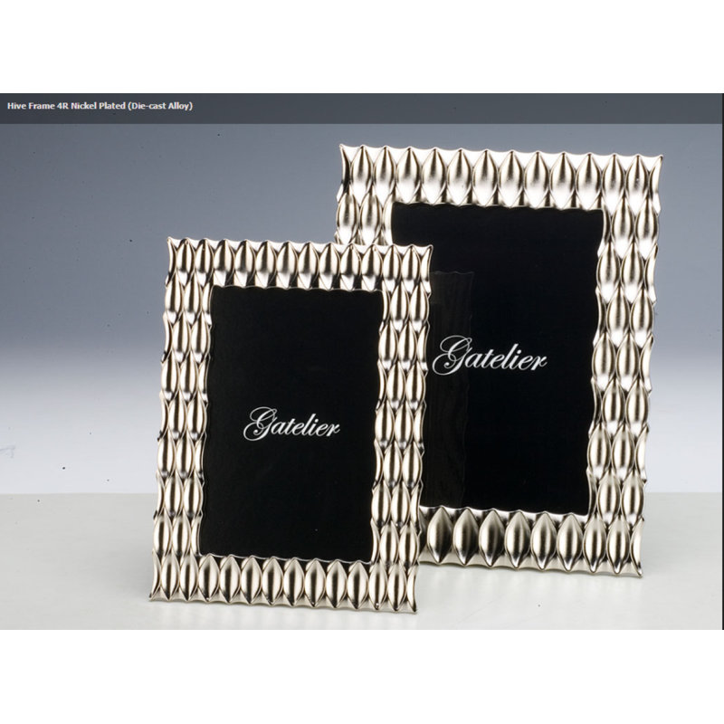 Nickel Glass Mirrored Picture Frame with Mat