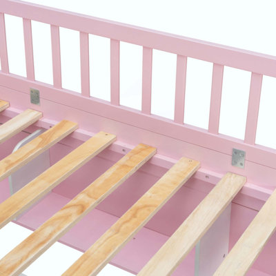 Lit superposé en L pour 3 personnes avec bureau intégré, port de chargement USB, lumière DEL, étagères de rangement, armoire et tiroirs