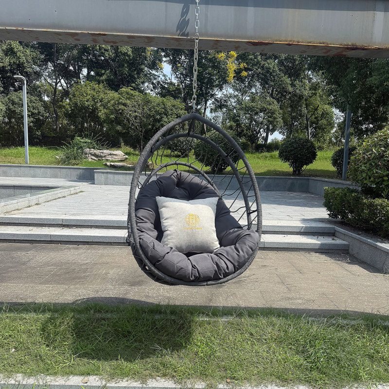Balancelle en rotin pour l'extérieur, Dark Grey, Gris foncé