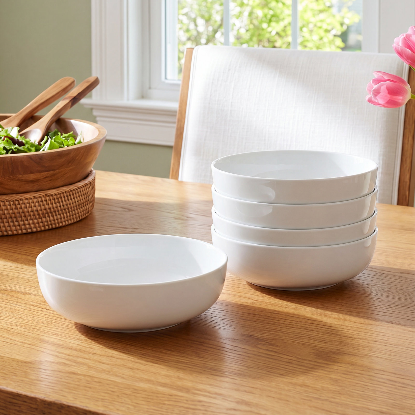 Everyday White Porcelain Pasta Bowl