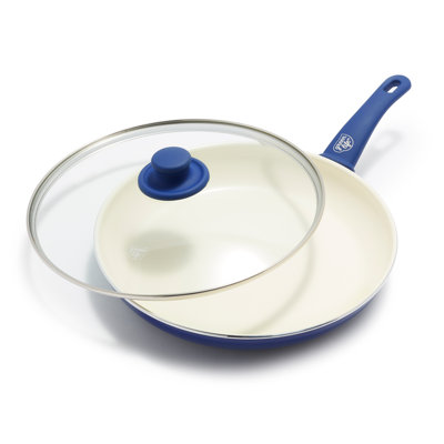 GreenLife Soft Grip Healthy Ceramic Nonstick, 12" Frying Pan Skillet With Lid, PFAS-Free