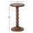 Isabel Spindle Round Drink Table Wheel Base Acacia Solid Wood Finish Space Saving side Table for Living Room-120232470-120232372