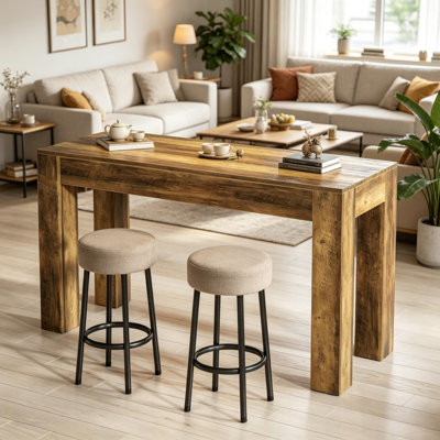 Table de bar - Bois - 1 pièce - Table de bar - Brun - Style rétro