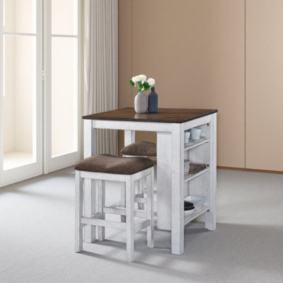 3 Pieces Counter Set Storage Space For Small Space Modern Farmhouse Design Retro Design Easy To Assembly