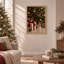 Arbre vert avec des cadeaux rouges et des décorations dorées, art mural de Noël-860898446