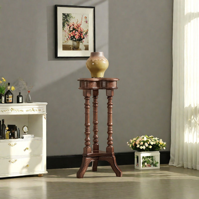 Rangement au sol en bois de noyer noir, H 35,43 po x l 14,96 po x P 14,96 po