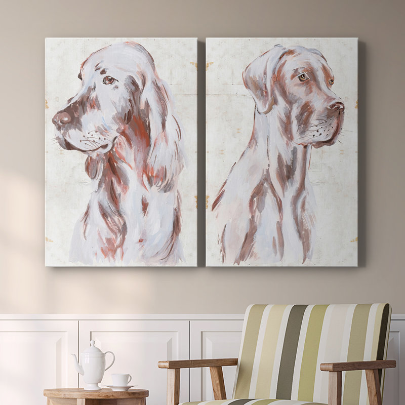 Chien assis III - Toile tendue avec châssis de qualité supérieure - Prêt à être accroché, H 18 po x l 12 po