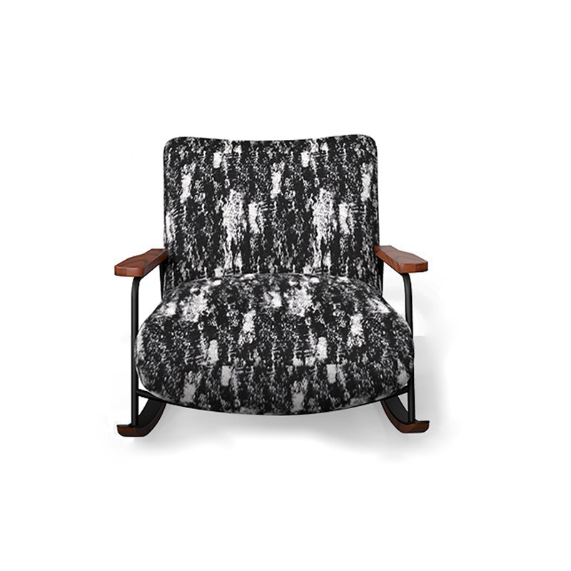 Chaise berçante paresseuse Home Living Room, Noir et blanc