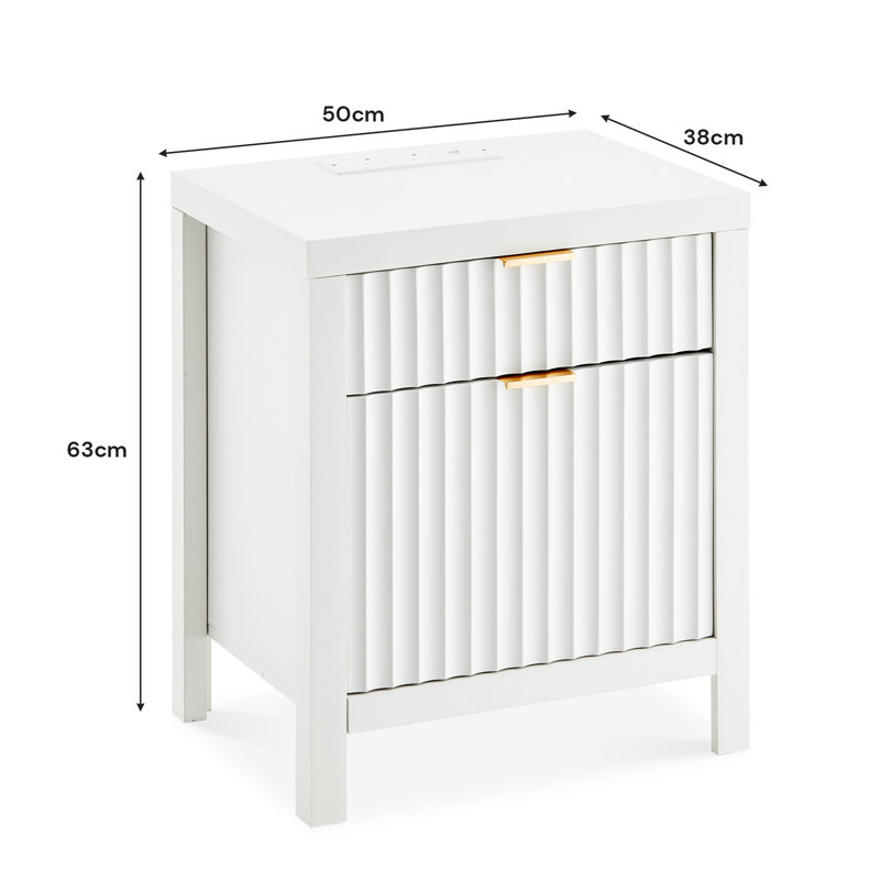 50cm W Manufactured Wood Bedside Table