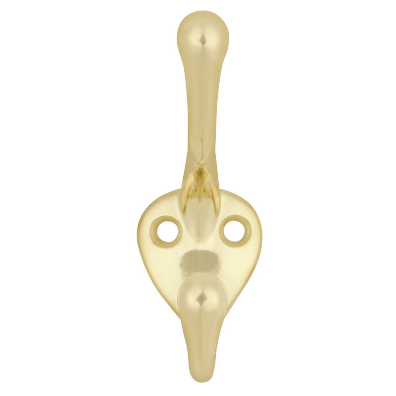 Zinc Wall Hook, Polished Brass