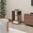 Vega Side Table In Melamine With Open Storage, Light Oak And Wengue-1658658895