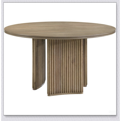 Distressed Round Dining Table with Self-Storing Leaf and Upholstered Chairs for Versatile Modern Home Gatherings