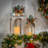 Set Of 2 Christmas Holiday Lantern With Floral Accents Led