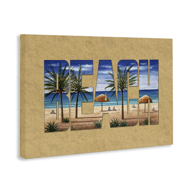  "Tropical Beach Outline" par Art Brands, LLC, H 16 po x l 24 po