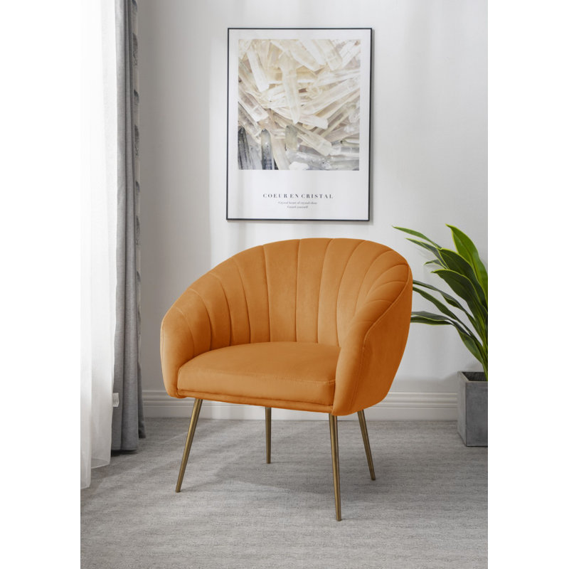 Jaylynn Velvet Accent Chair, Orange