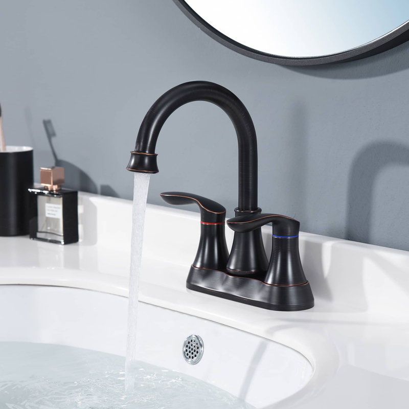 2-handle Bathroom Faucet with Drain Assembly