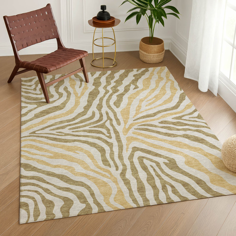 Machine Washable Indoor/Outdoor Chantille ACN2523 Animal Rug, Walnut, Rectangle 2'6" x 3'10"