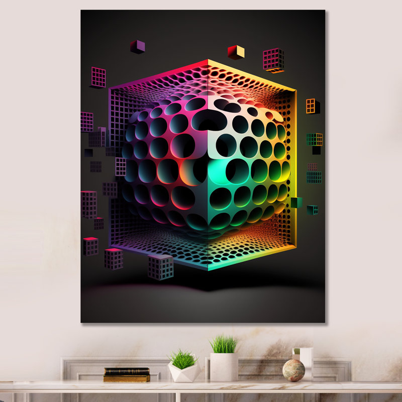 Luminogramme multidimensionnel I - reproduction sur toile, H 44 po x l 34 po x P 1,5 po, Toile tendue
