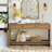 55-Inch Entryway Table with 3 Rattan Drawers and 2-Tier Open Storage Shelf，Console Sofa Table