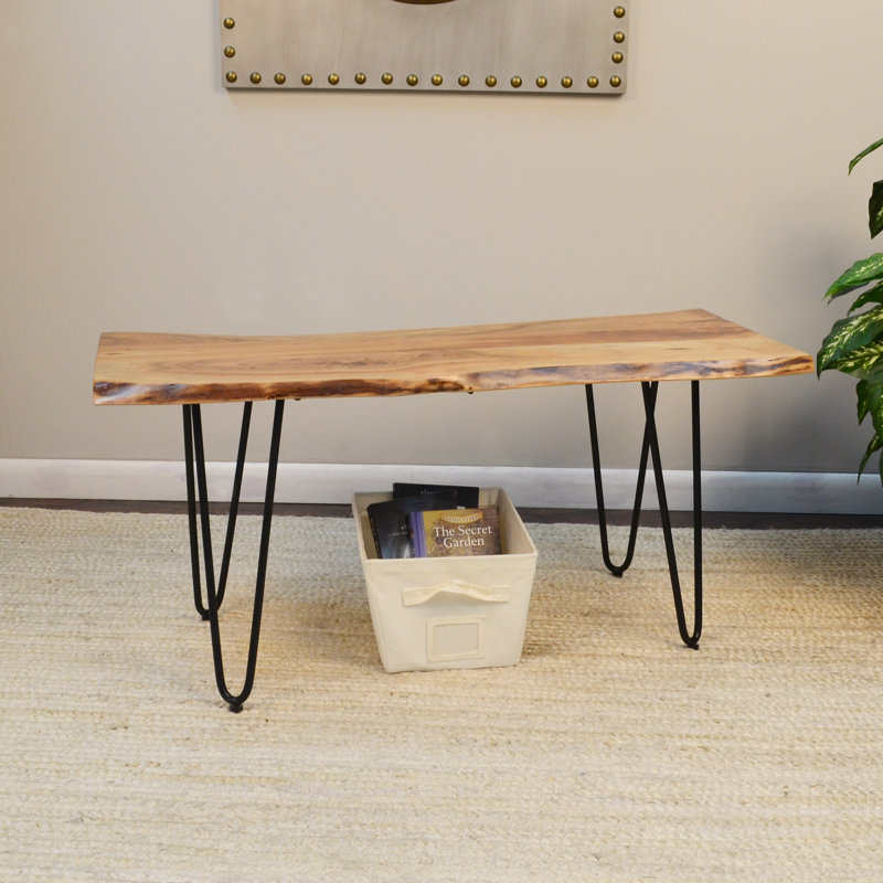 Four Leg Coffee Table, Natural/Black