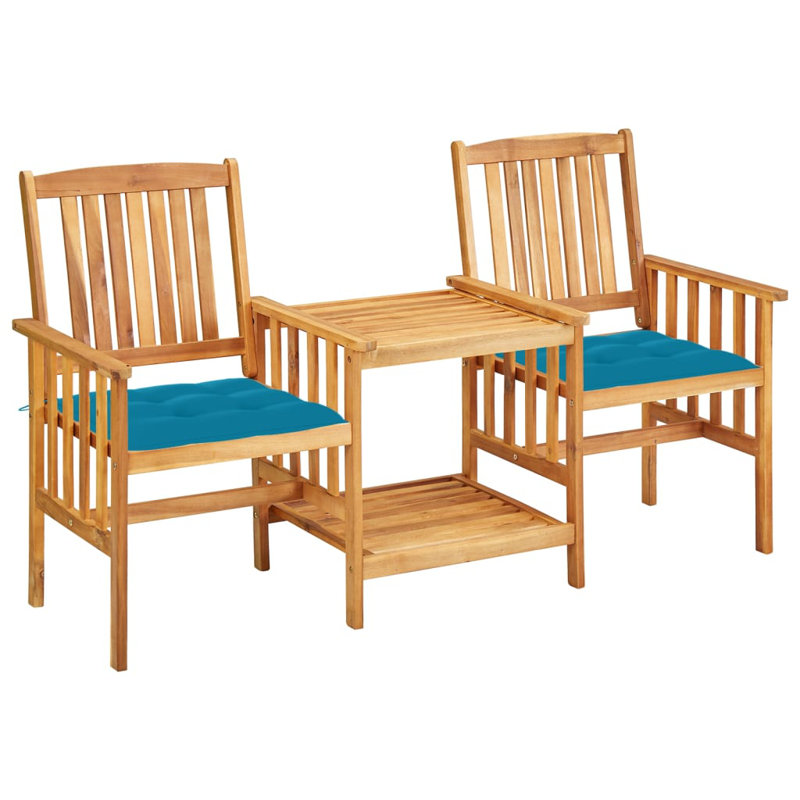 Chaise longue avec coussins 3 pièces Aveana, Bleu