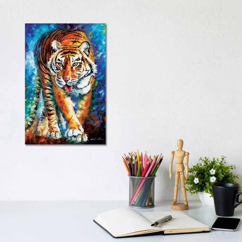 Scary Tiger by Leonid Afremov - Painting on Canvas, Wrapped Canvas, 66.04 cm H x 45.72 cm W x 3.175 cm D