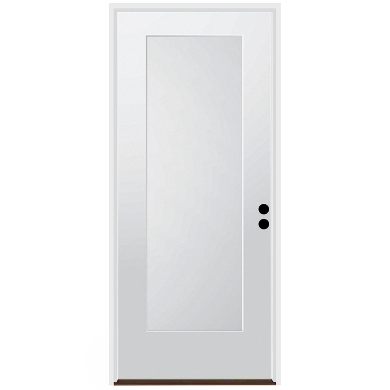 Porte extérieure 1 panneau Shaker en fibre de verre lisse avec montants de 4-9 / 16 po, S'ouvre à gauche vers l'intérieur
