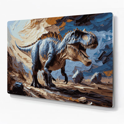 «Dinosaur Giganotosaurus», art mural en métal gris
