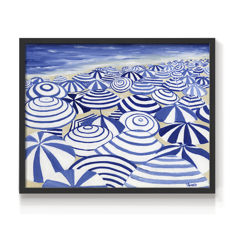 Candy Bowl Prussian Blue -Framed Print - Restickable, 8" H x 10" W, Black