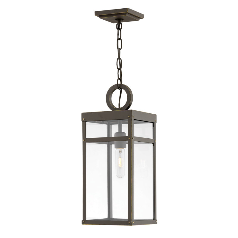 Porter 1 -Bulb 19" H Outdoor Hanging Lantern, Oil Rubbed Bronze