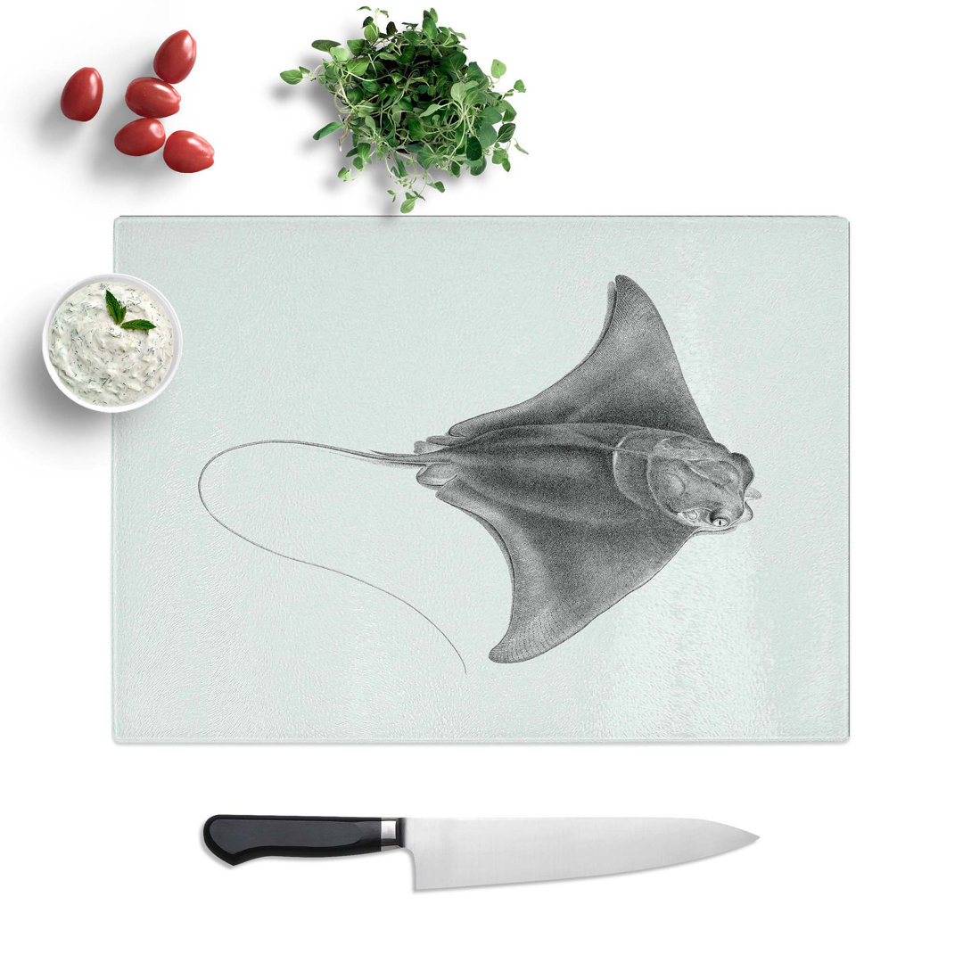 Glass Illustration of A Ray Fish Chopping Board