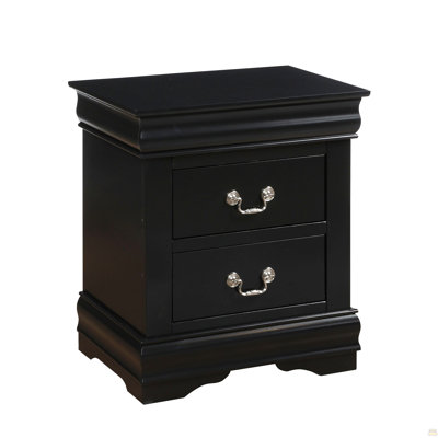 1Pc 2-Drawers Nightstand Wooden Bedroom Furniture