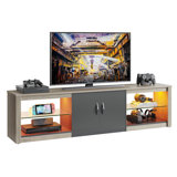 Daisey 70" TV Stand for TVs up to 75", Media Console with Adjustable Shelves, LED TV Console