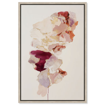 "Burgundy Flow III", reproduction d'art sur toile encadrée par Art Remedy, cadre blond, 16 x 24