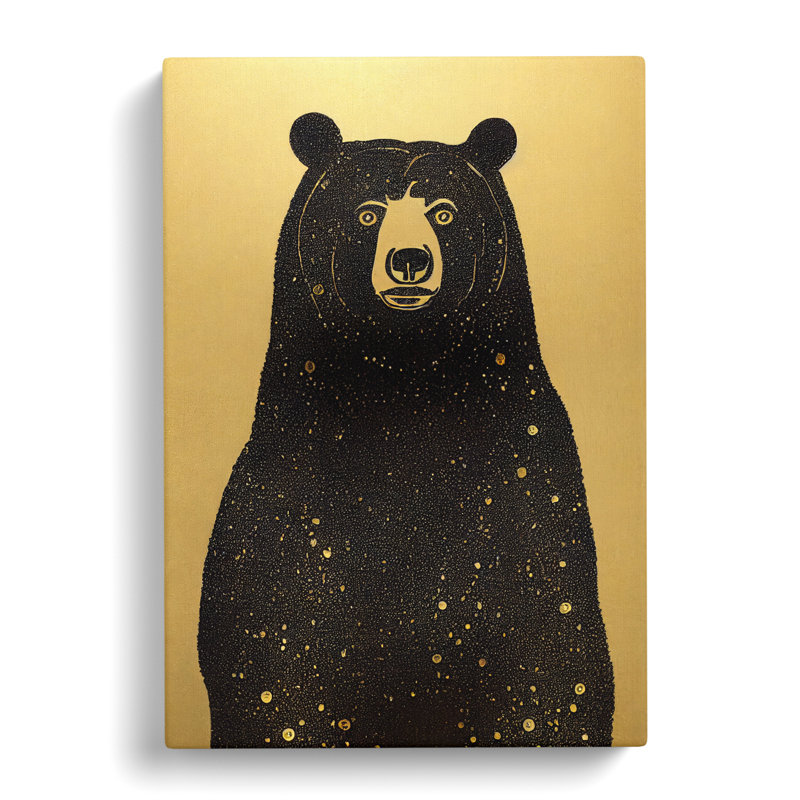 Bear Gold Leaf - Wrapped Canvas, 76cm H x 50cm W x 3cm D