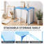 Ensemble de 2 tablettes casiers empilables en métal, bleu, 10 x 11 x 12 pouces-134589358