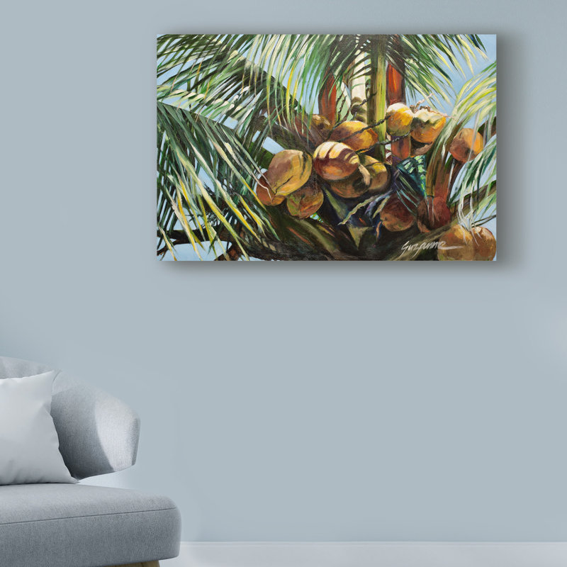 « los cocos », reproduction de peinture à l’acrylique sur toile tendue, H 30 po x l 47 po x P 2 po