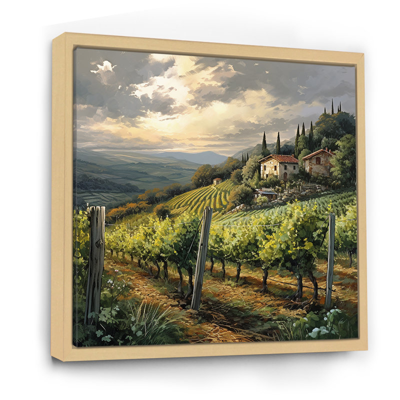 «Vineyard Charm», impression sur toile, H 36 po x l 36 po x P 1,5 po, Cadre naturel flottant