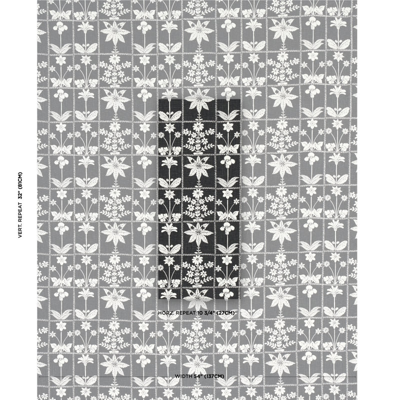 Georgia Wildflowers Fabric, Black