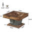 Table basse carrée 31,5 "- Table de chevet moderne en bois rustique avec base Crisscross, table d'appoint industrielle