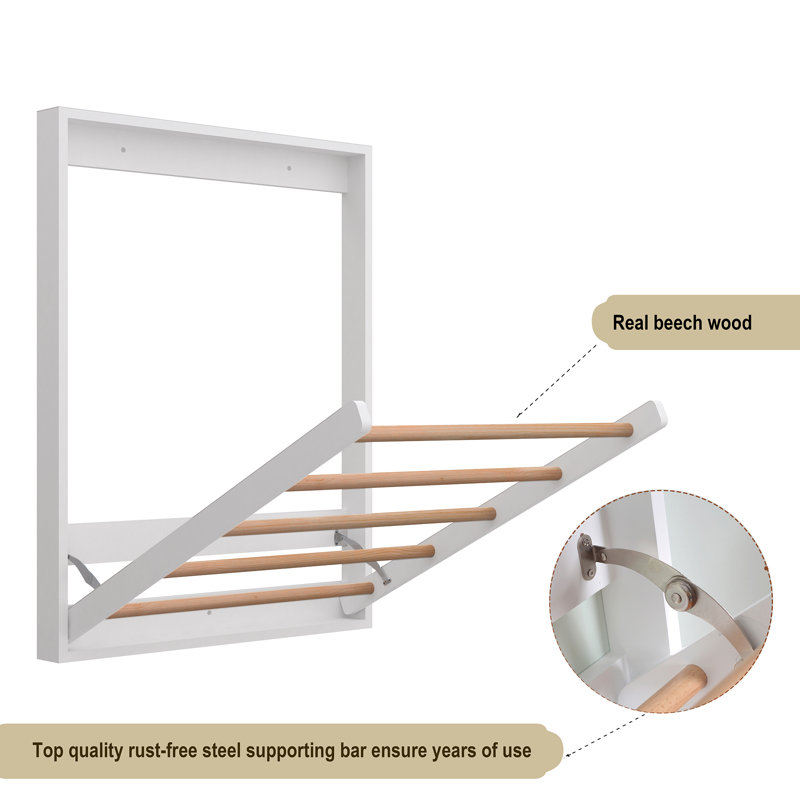 Ahmid Wood Wall-Mounted Drying Rack