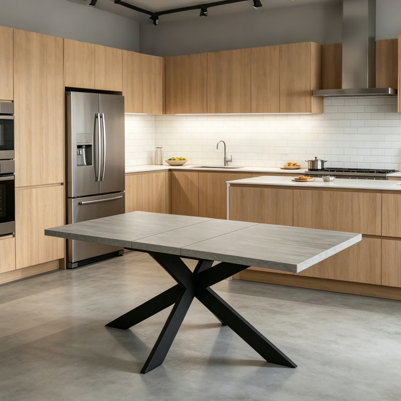 Table de salle à manger Triton, H 30 po x L 63 po x l 35,4 po, Gris