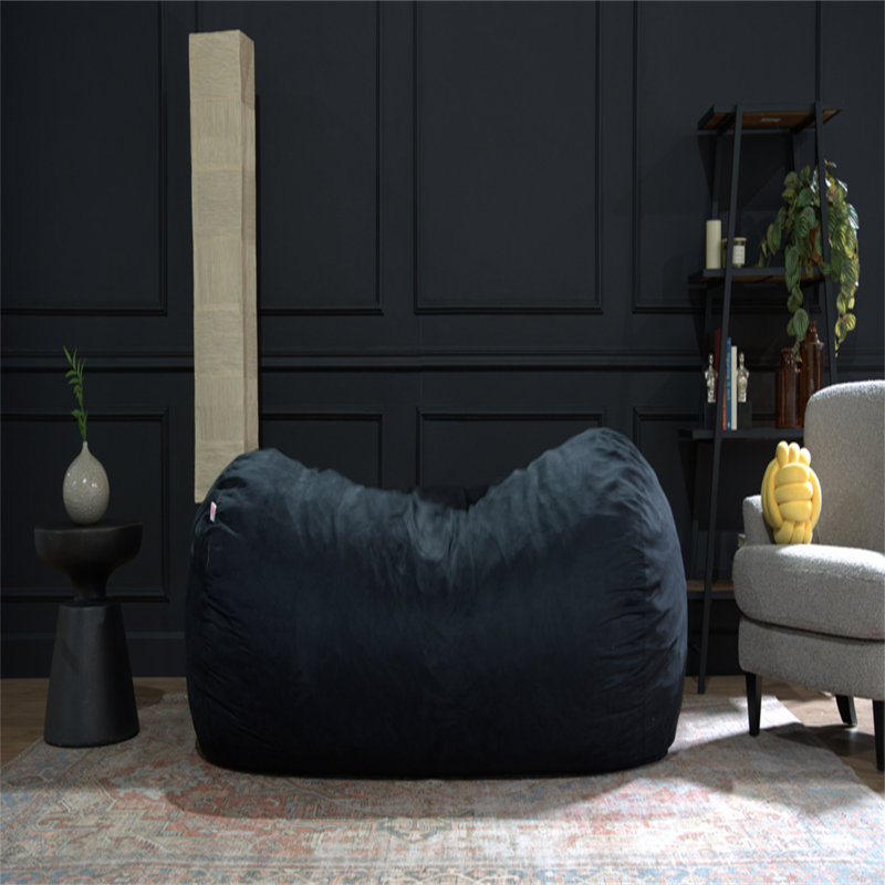 Cylindrical Bean Bag, Microfibre, H 30,08 po x l 85,08 po x P 49,94 po, Microfibre noire