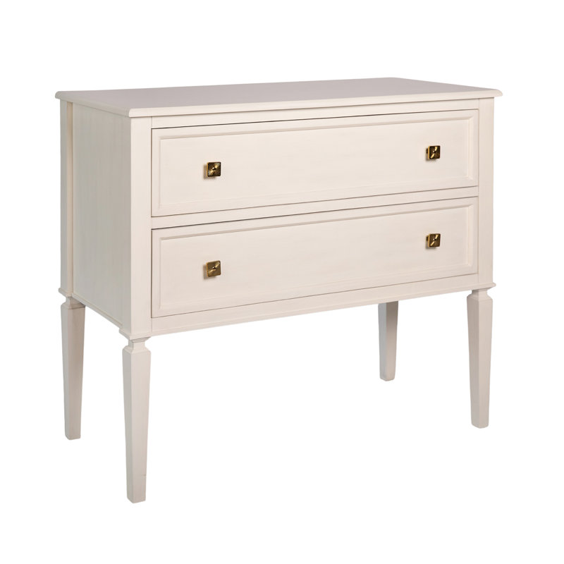 Nicole Solid Wood 2 - Drawer Accent Chest, Antique White