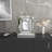 Mirrored Glass Desk Clock Crushed Diamond Mirrored Decorative Art Table Clock Silver