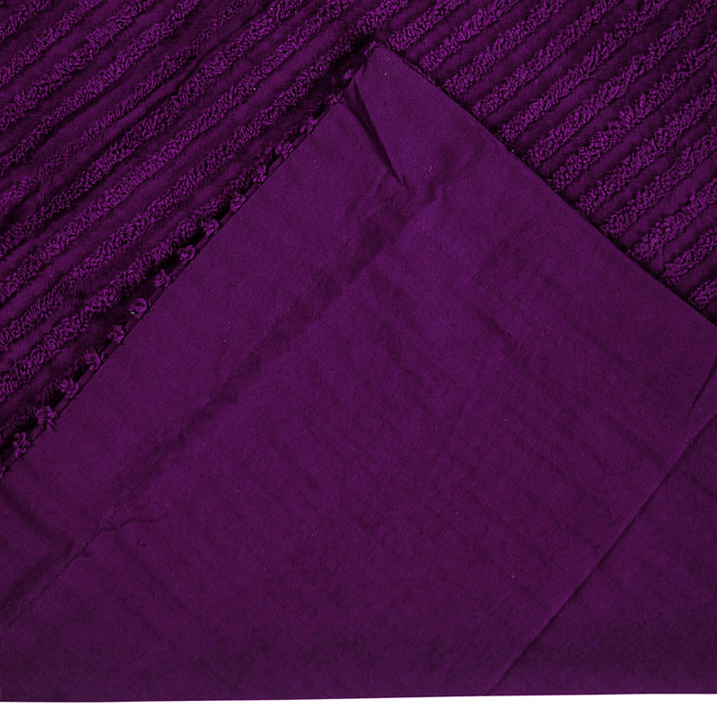 Jullian 100% Cotton Tufted Pillow Sham, Modern Stripe Design, Soft Breathable Decorative Cover, OEKO-TEX Certified, Machine Washable, Standard (21" x 27"), Plum, All-Season