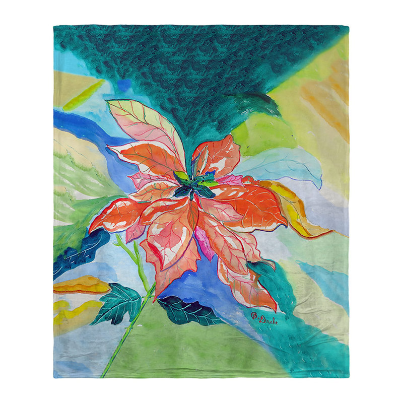 Jeté en soie Poinsettia